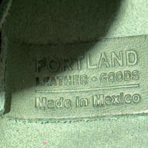 Portland Leather Green Tote with Brown Straps - Picture 9 of 11